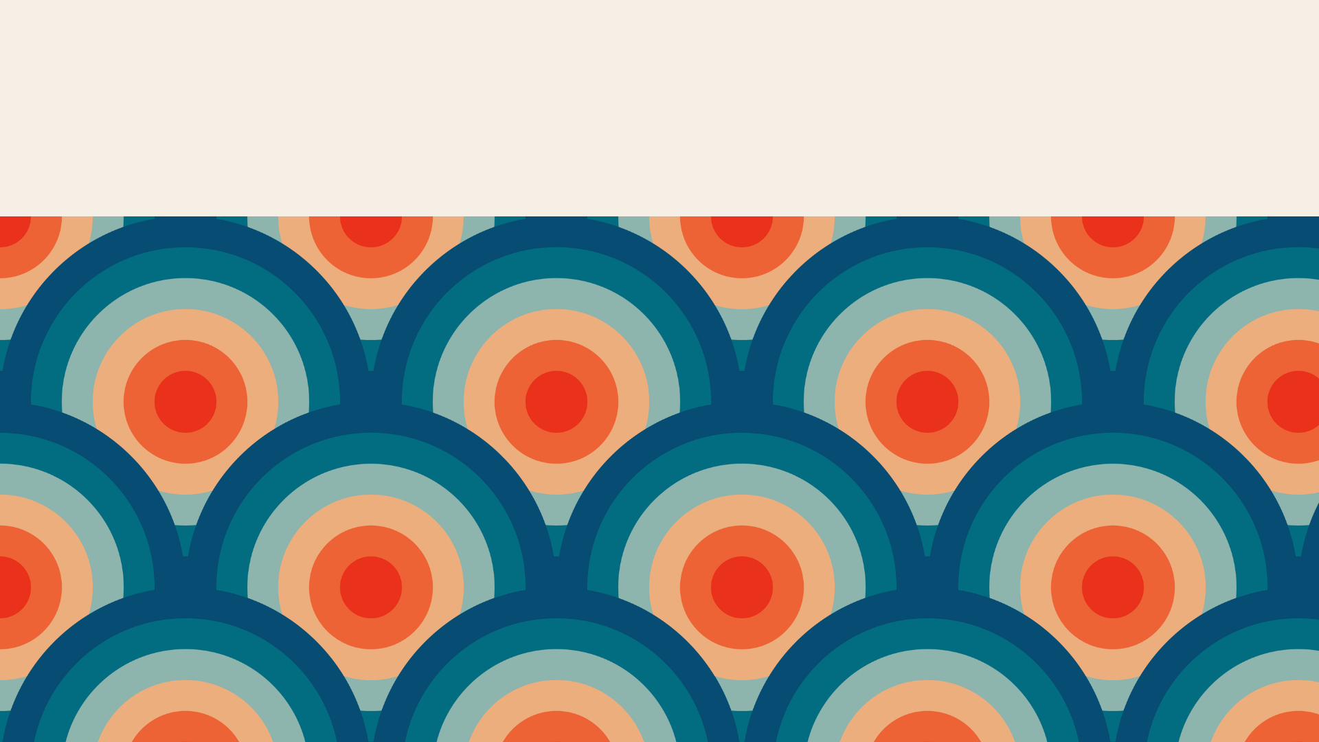 Blue and orange art deco style circles