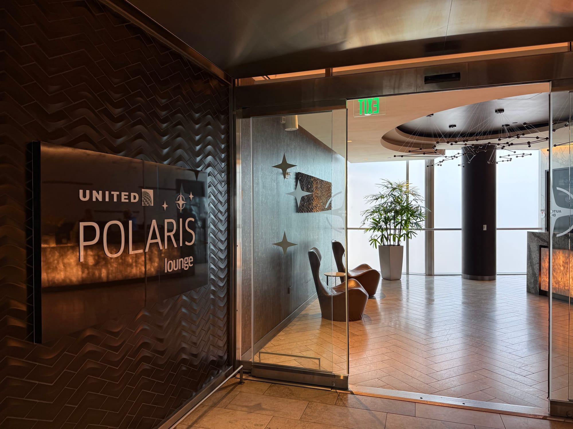 United Polaris Lounge entrance at Houston