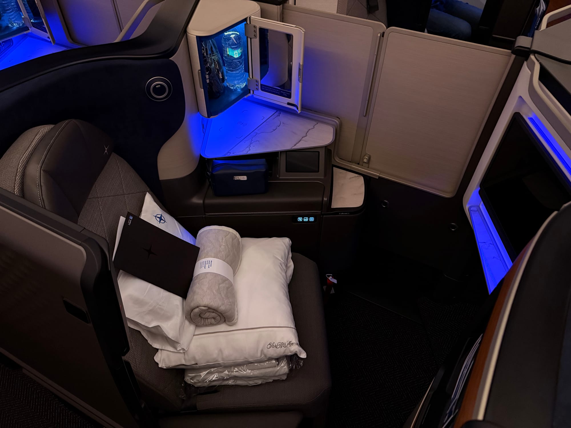 Polaris 2.0 cabin rows in low light on UA1