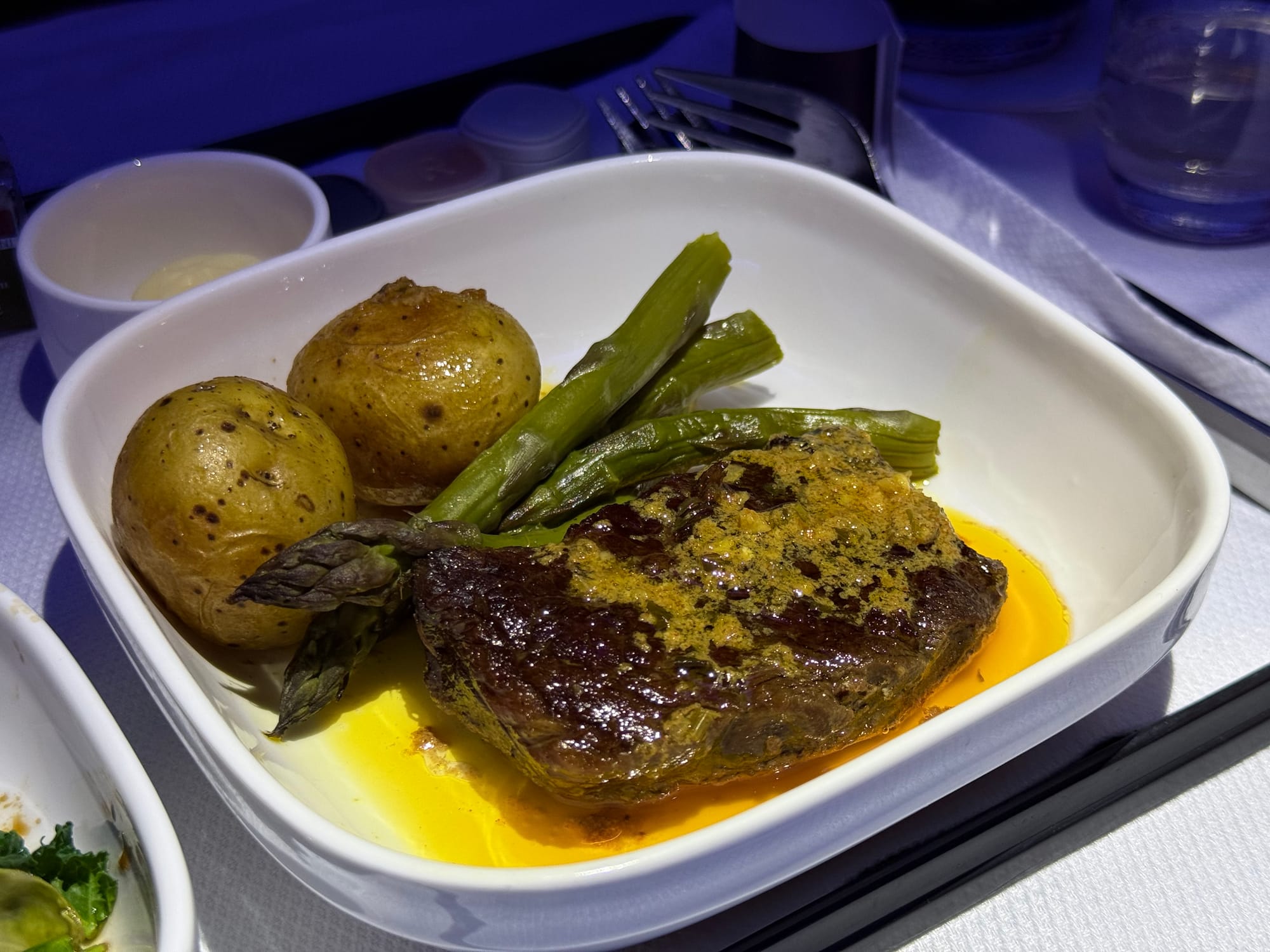 Polaris main course of short rib, potatoes and asparagus
