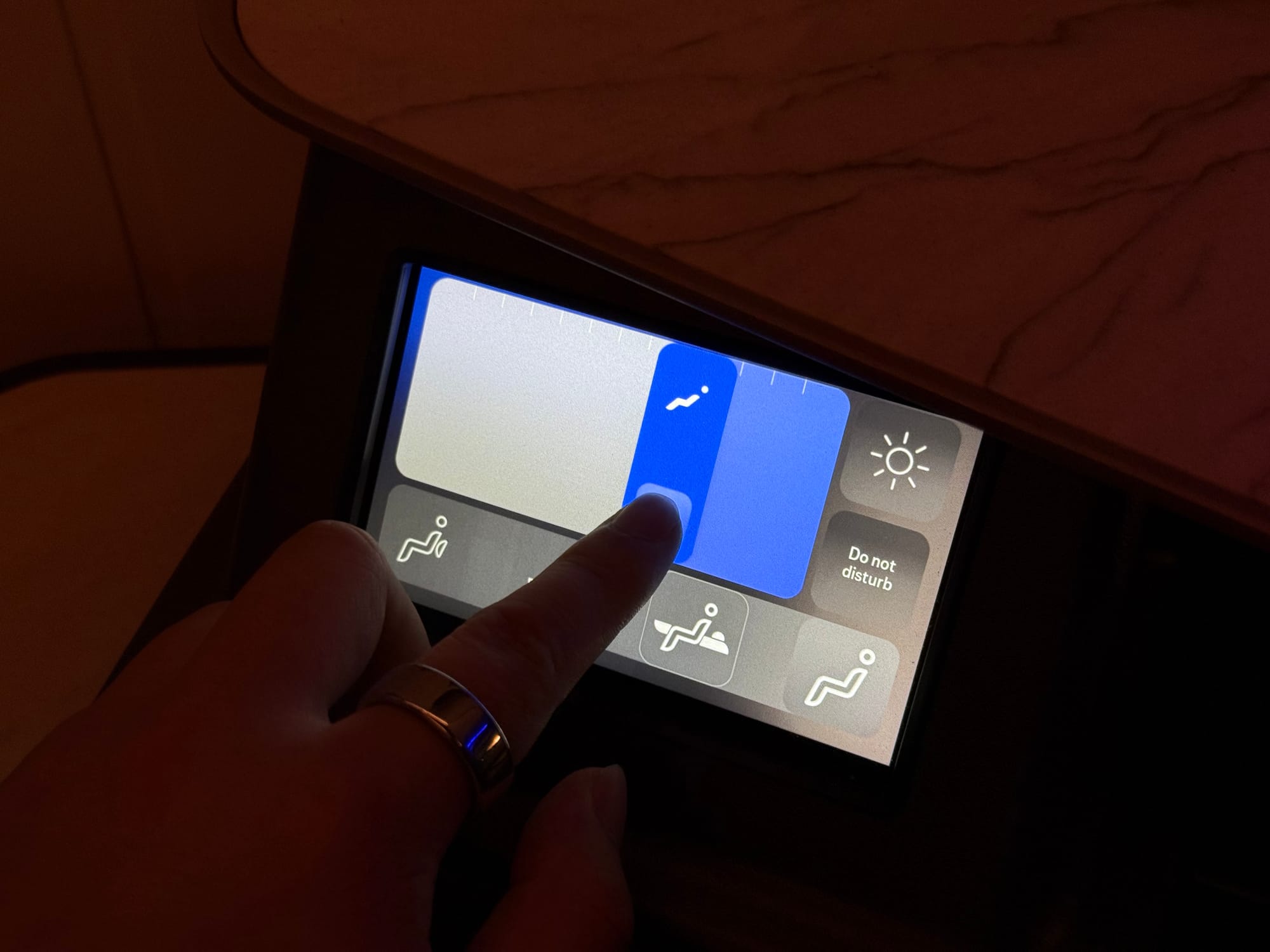 Touchscreen seat controls in United Polaris 2.0