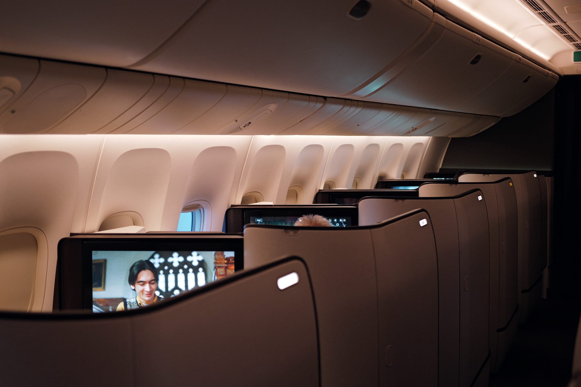 Aria Suite cabin in the morning on the 777-300ER