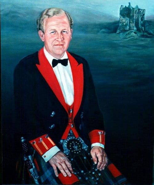 Chief of the Clan with Castle Moy background