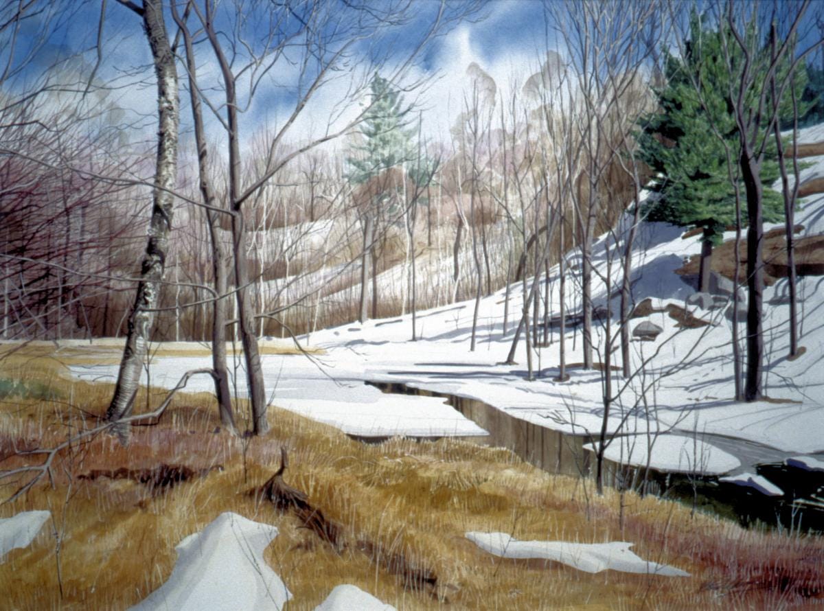Winter landscape painting by Peter Marsh