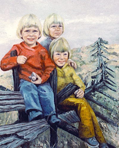 Three blonde siblings