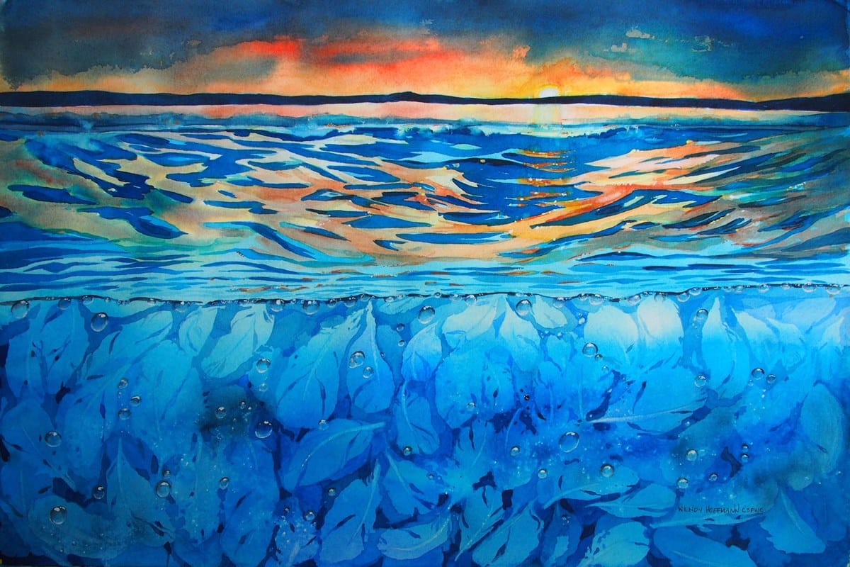 Wendy Hoffmann — “The Icarus Myth-A Watery Grave”, Watercolour