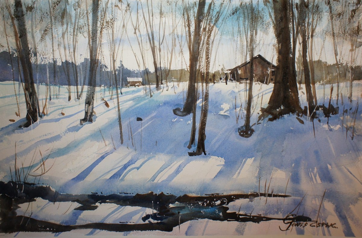 Gord Jones — “Stories in Snow”, Watercolour