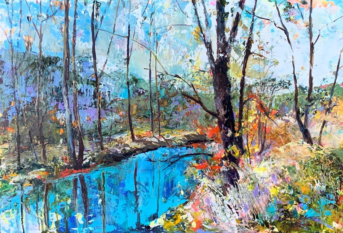 Margaret Roseman — “October Trees”, Acrylic on yupo