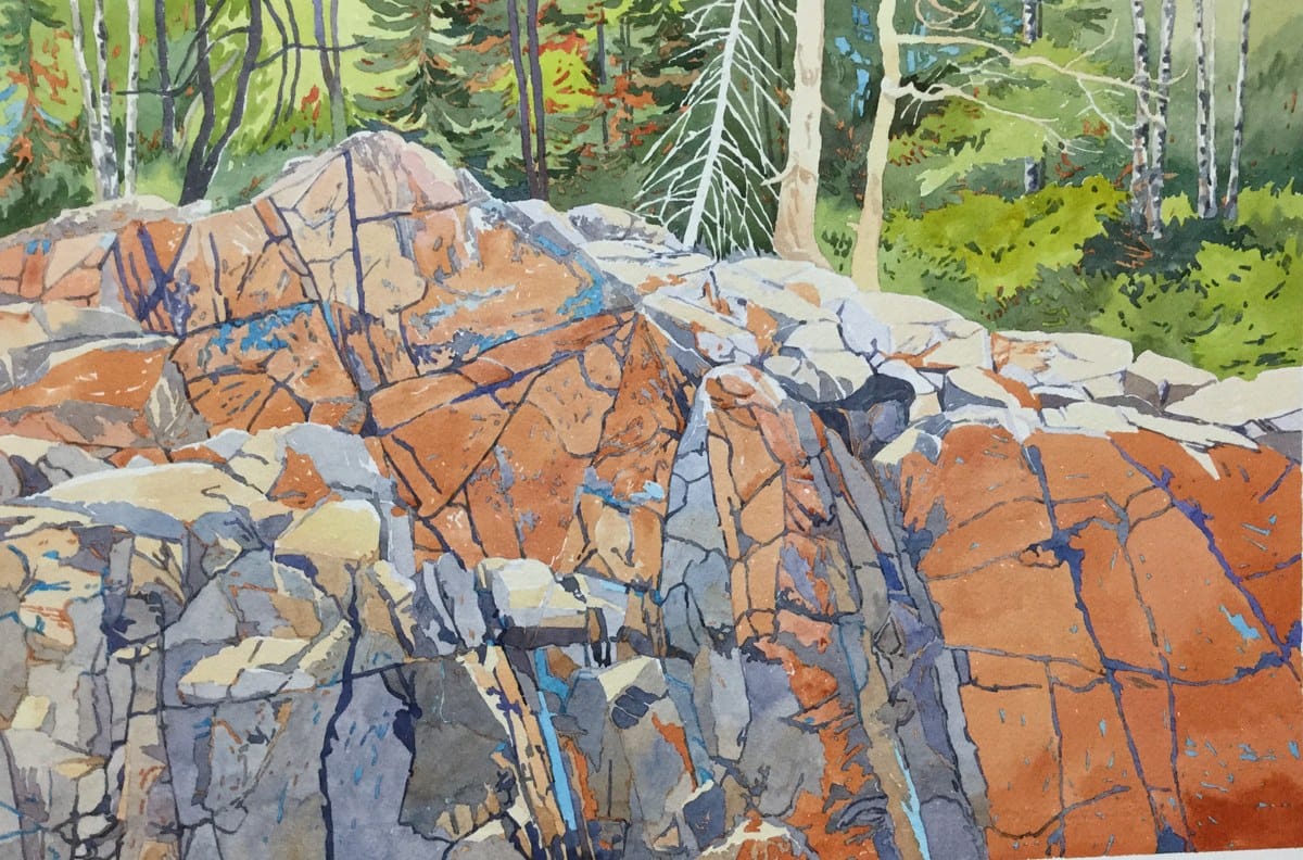Lin Souliere — “Killarney Rocks”, Watercolour
