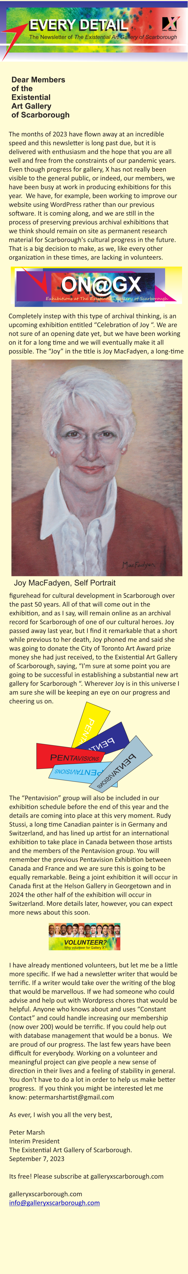 Gallery X newsletter