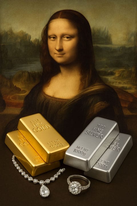 Mona Lisa vs. Gold and Diamonds