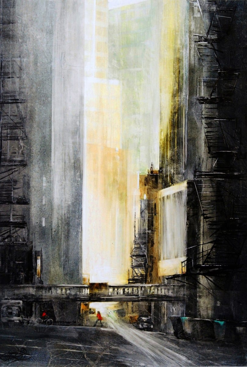 Ingrid Albrecht — “Metro Dawn”, Transparent Watercolor
