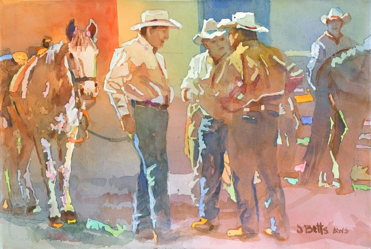 Judi Betts — “Cowboy Tales”, Watercolor