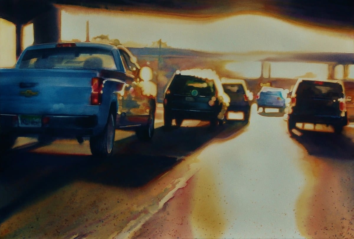 Carla Gauthier — “Interstate 94”, Watercolor on Paper