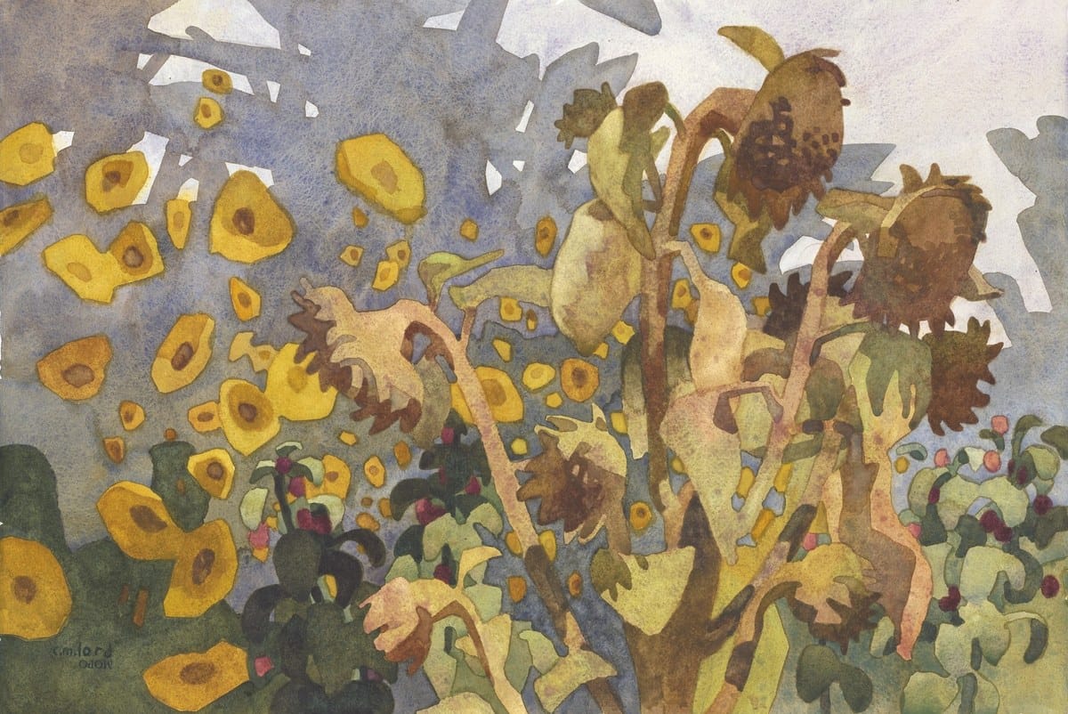 Carolyn Lord — “Autumnal Equinox Heliotropes”, Watercolor on Paper