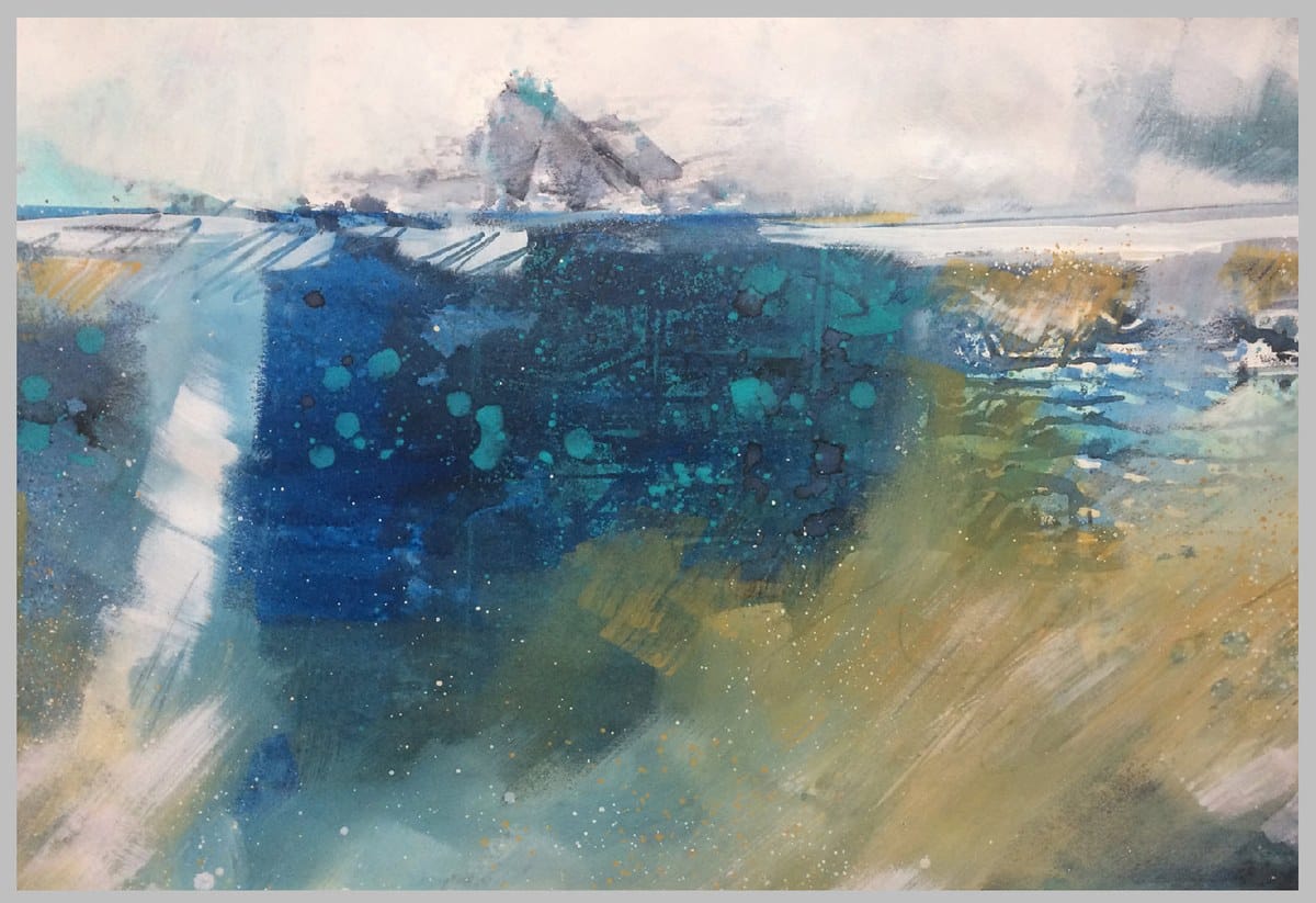 Kathleen Mooney — “Off of the Coast”, Watercolor and Gesso