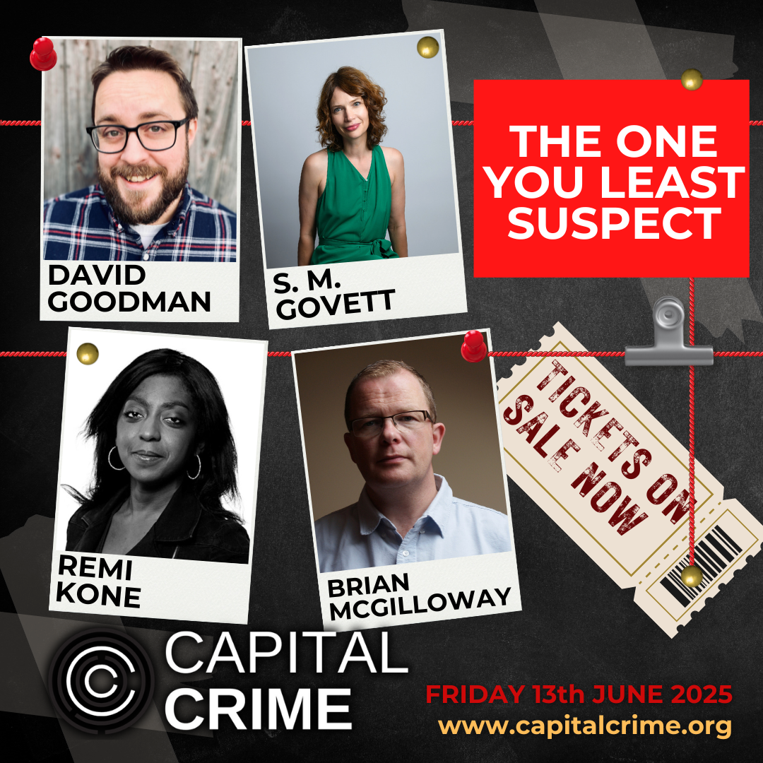 A promo image for 'The One You Least Suspect', a panel at Capital Crime