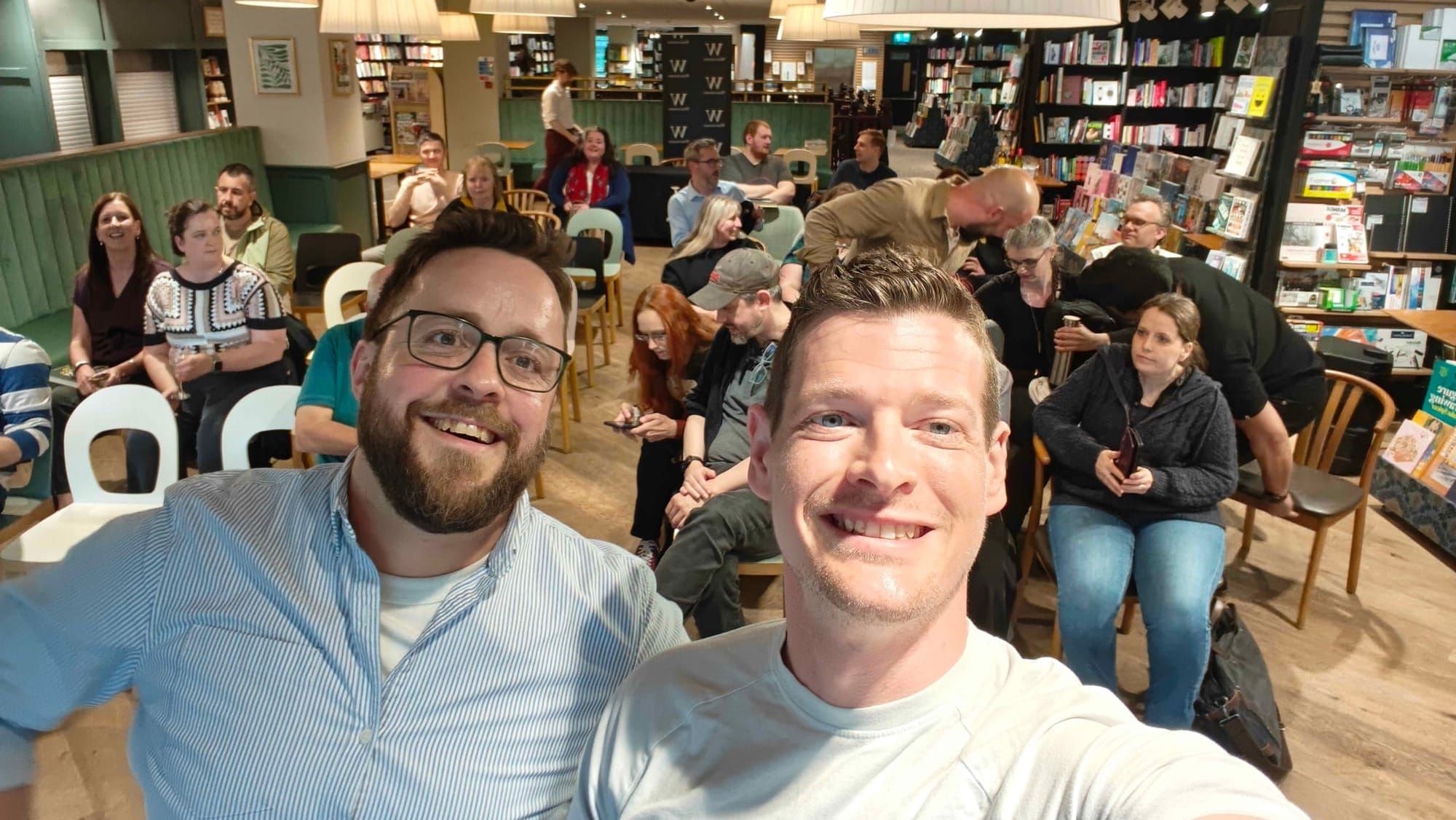 Myself and Nick Binge at the Solitary Agents launch