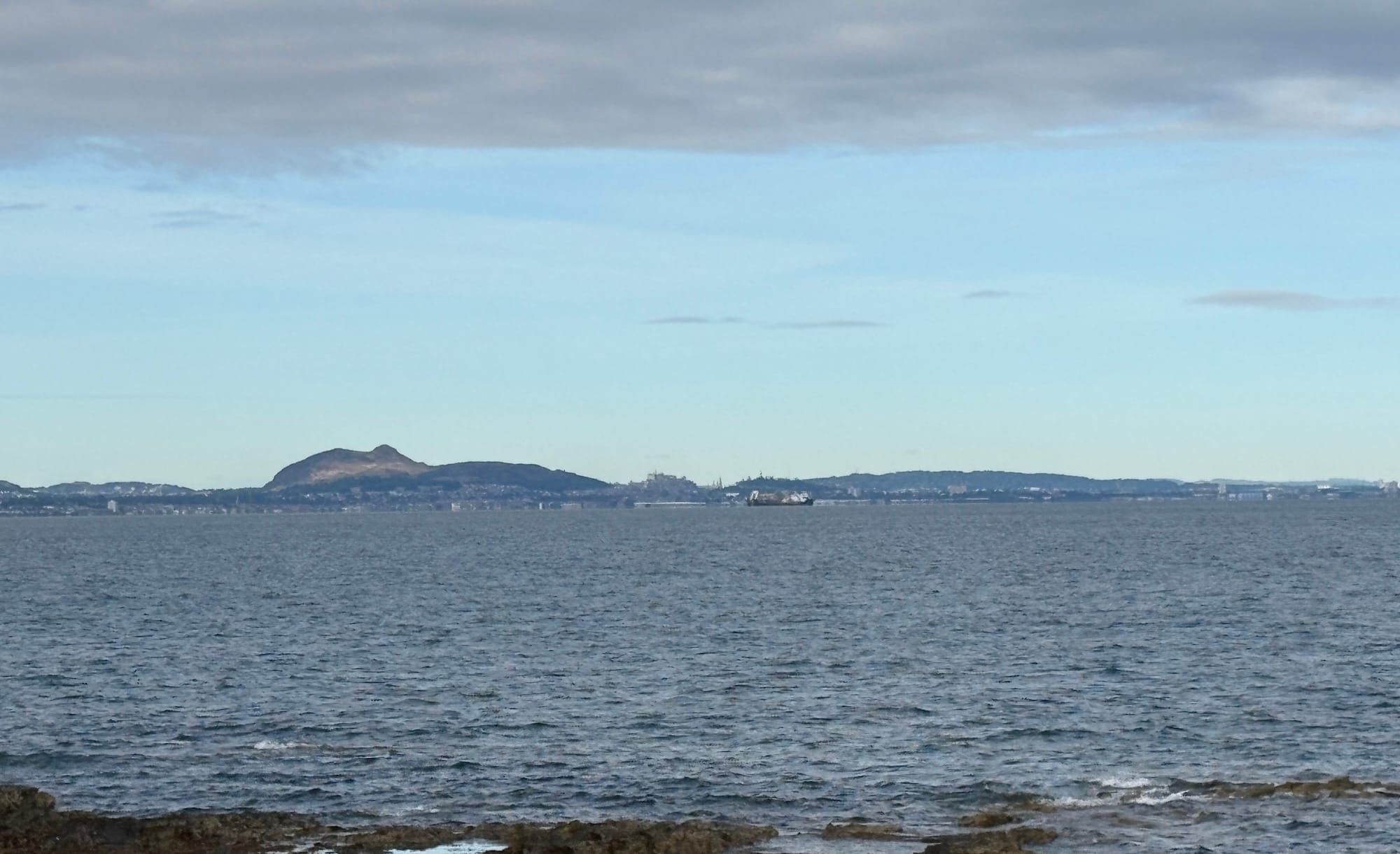 The Edinburgh skyline, across the Firth of Forth