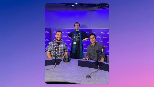 Myself, Len Pennie and Tariq Ashkanani in the BBC Radio Scotland studio