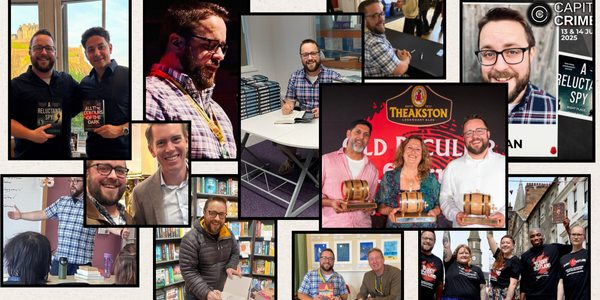 A collage of photos of the last year as a published author