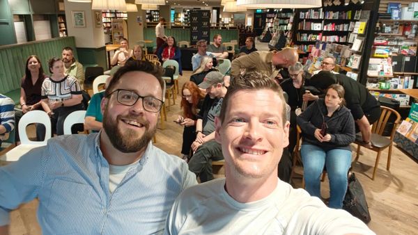 Myself and Nick Binge at the Solitary Agents launch