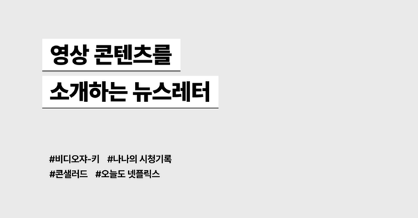 영상 콘텐츠를 소개하는 뉴스레터 모음