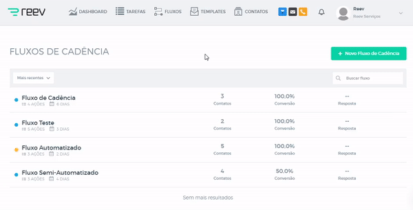 Video explicativo de como adicionar contatos dentro de um fluxo de cadência ativo, pela área de fluxos