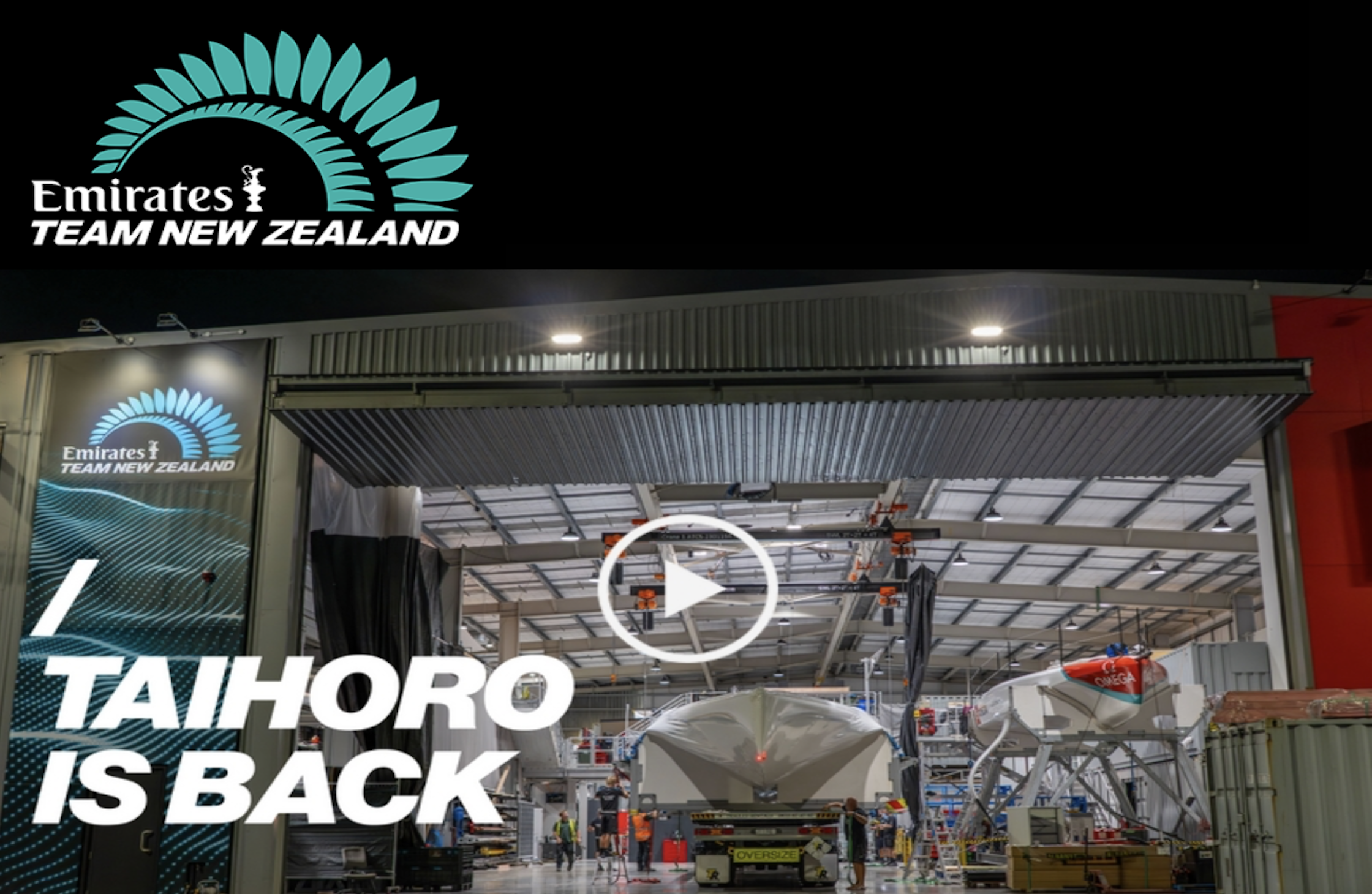 Emirates Team New Zealand AC75 transported to Auckland base