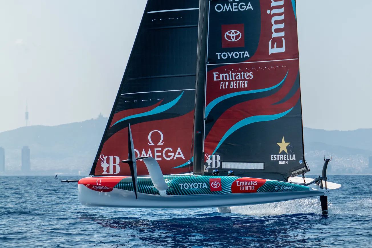 Emirates Team New Zealand women and youth sailors get first taste of Barcelona race track