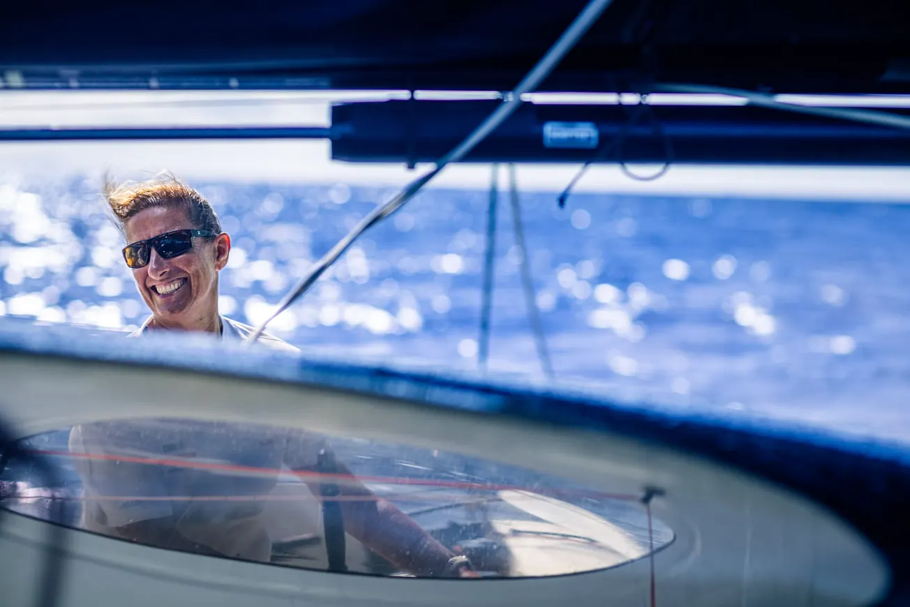 No hesitation: Dee Caffari prepares to race around the world for a seventh time