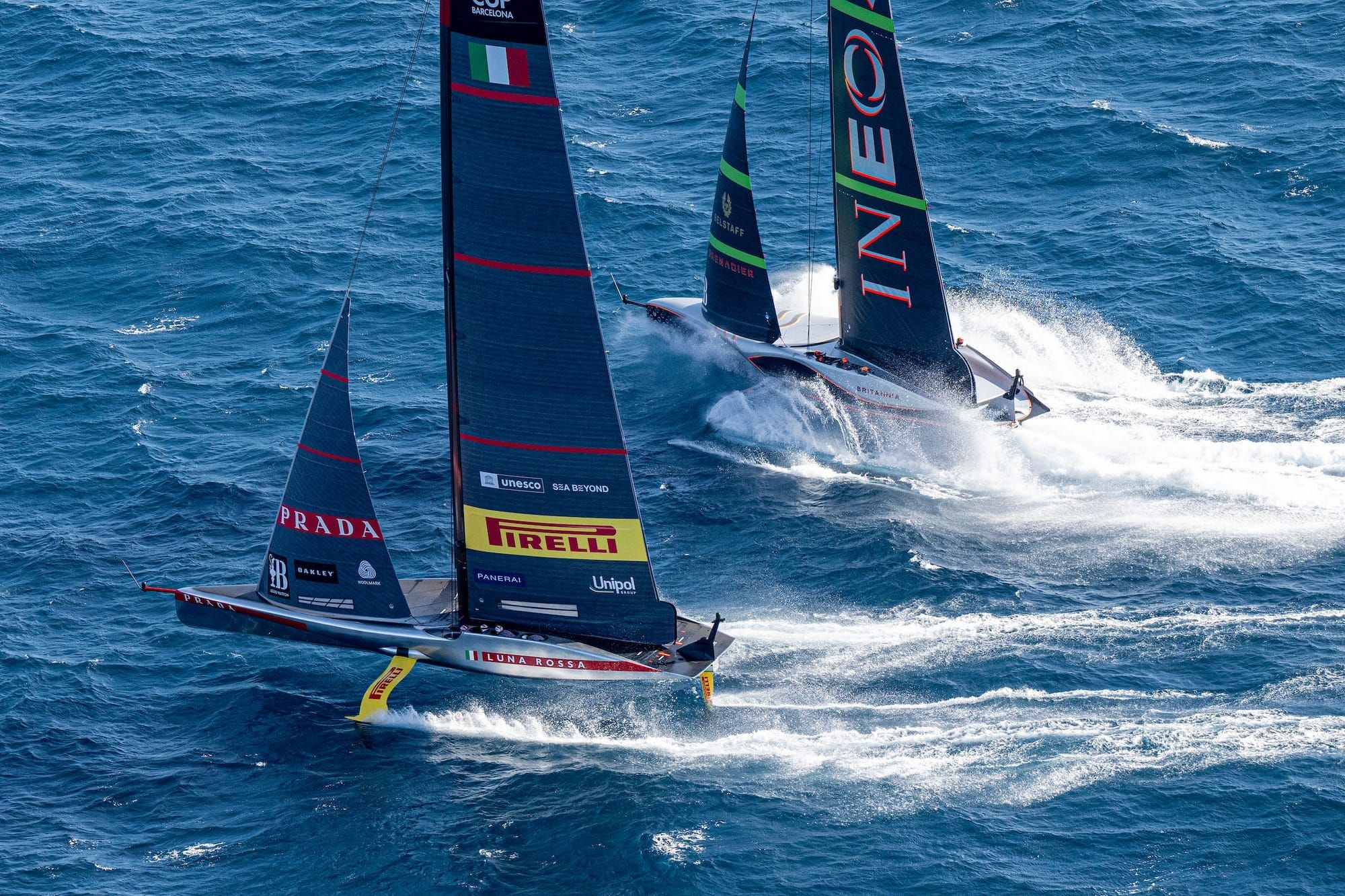Drama and thrilling action sees the Louis Vuitton Cup Final tied 2-2 after a breezy day in Barcelona