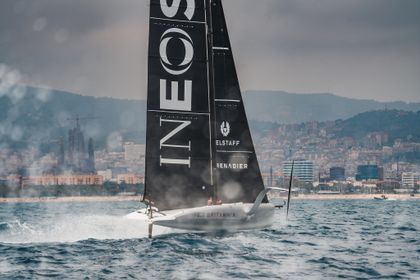 INEOS Britannia take flight in Barcelona