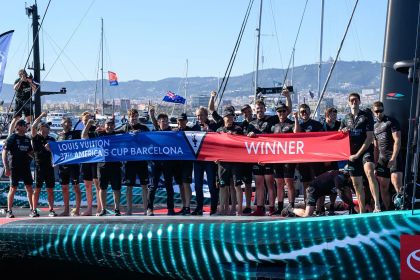 Emirates Team New Zealand make history in Barcelona with third consecutive America's Cup victory