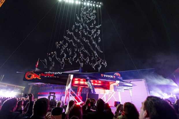 Alinghi Red Bull Racing unveil new AC75 at spectacular show in Barcelona