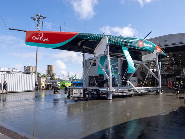 Emirates Team New Zealand's new AC75 race boat revealed