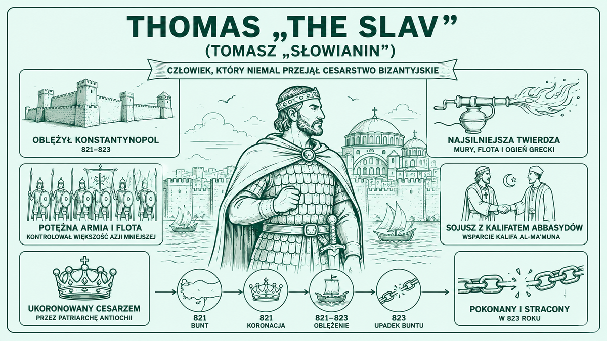 Thomas „the Slav” (Tomasz „Słowianin”) — człowiek, który niemal przejął Cesarstwo Bizantyjskie