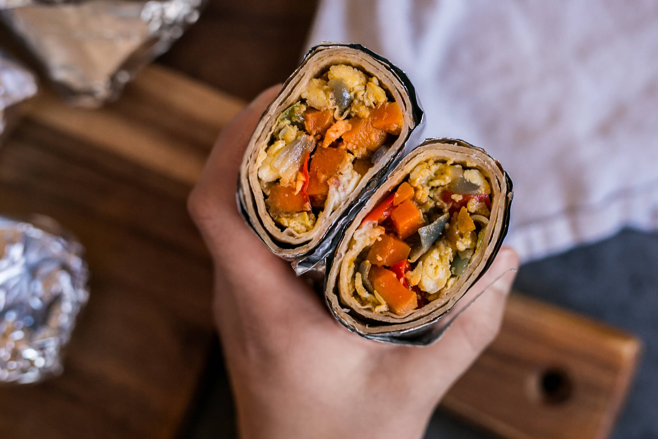 20 Freezer Friendly Meal Ideas: Freezer Veggie Breakfast Burritos