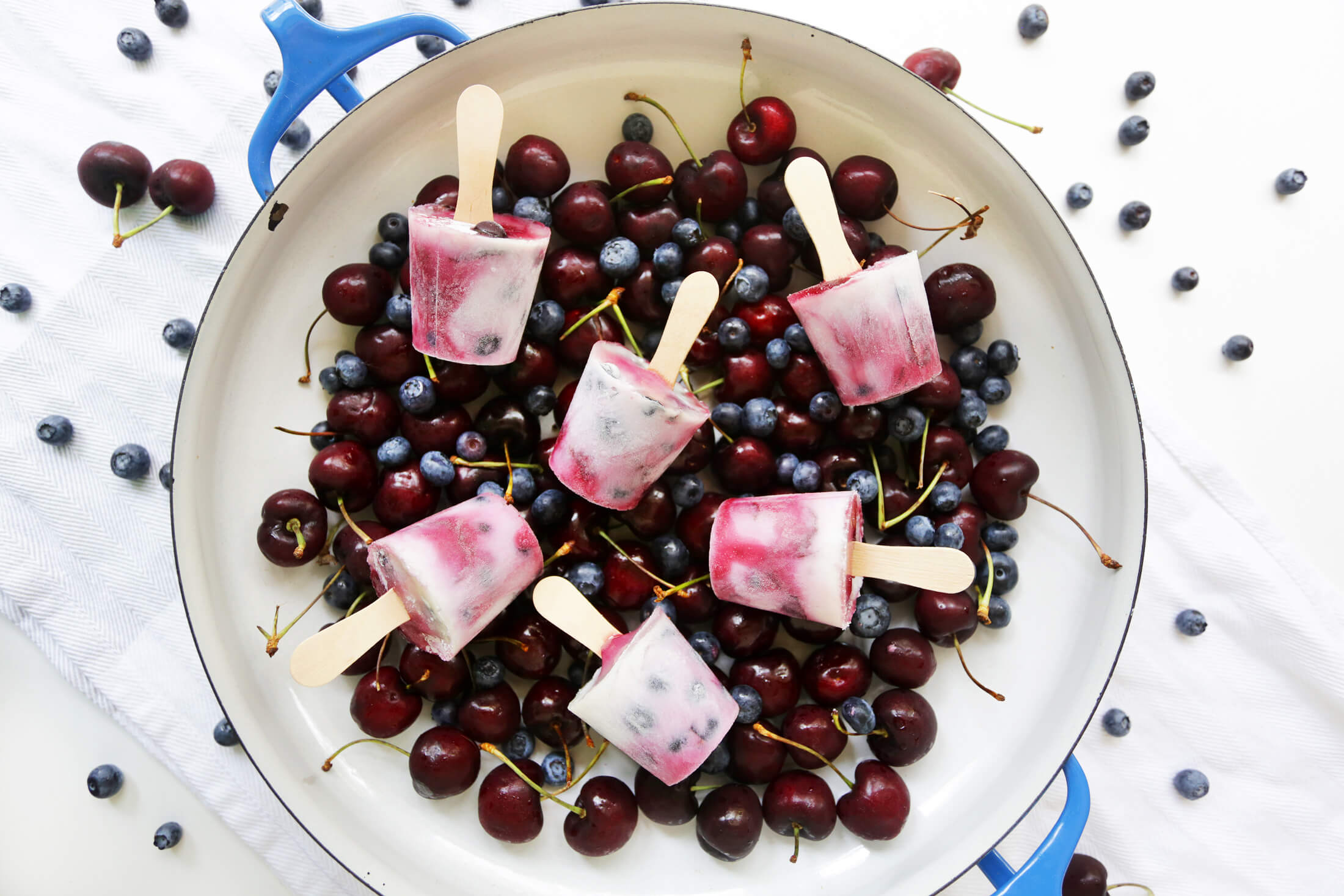 20 Summer-Inspired Meals Your Clients Will Love: Cherry Blueberry Coconut Popsicles