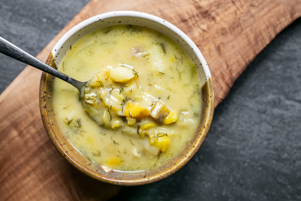 21 One Pan Meal Ideas Your Clients Will Love: Creamy Potato & Dill Soup