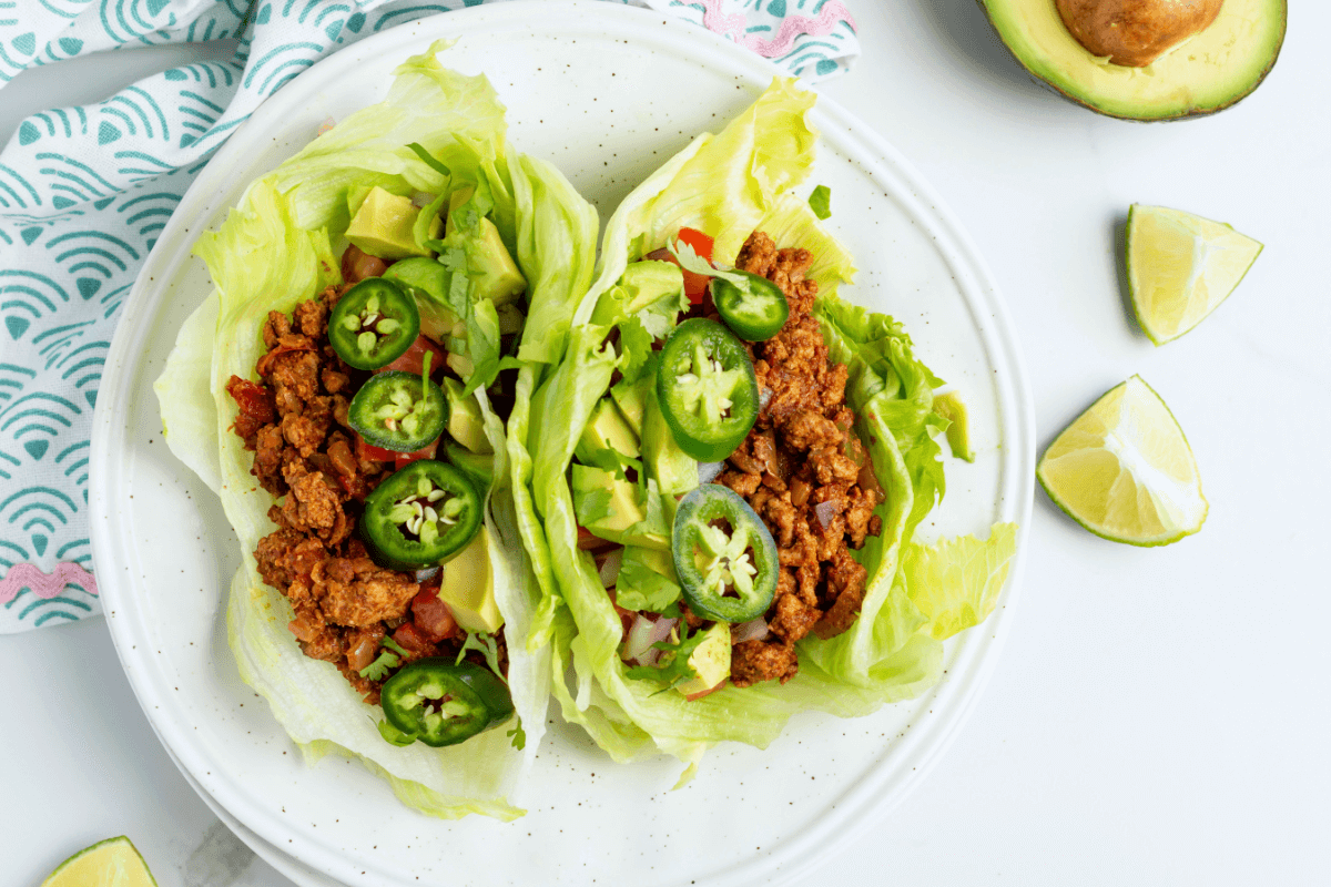 21 Recipe Ideas to Help Manage Your Clients Blood Sugar: Turkey Taco Lettuce Wraps