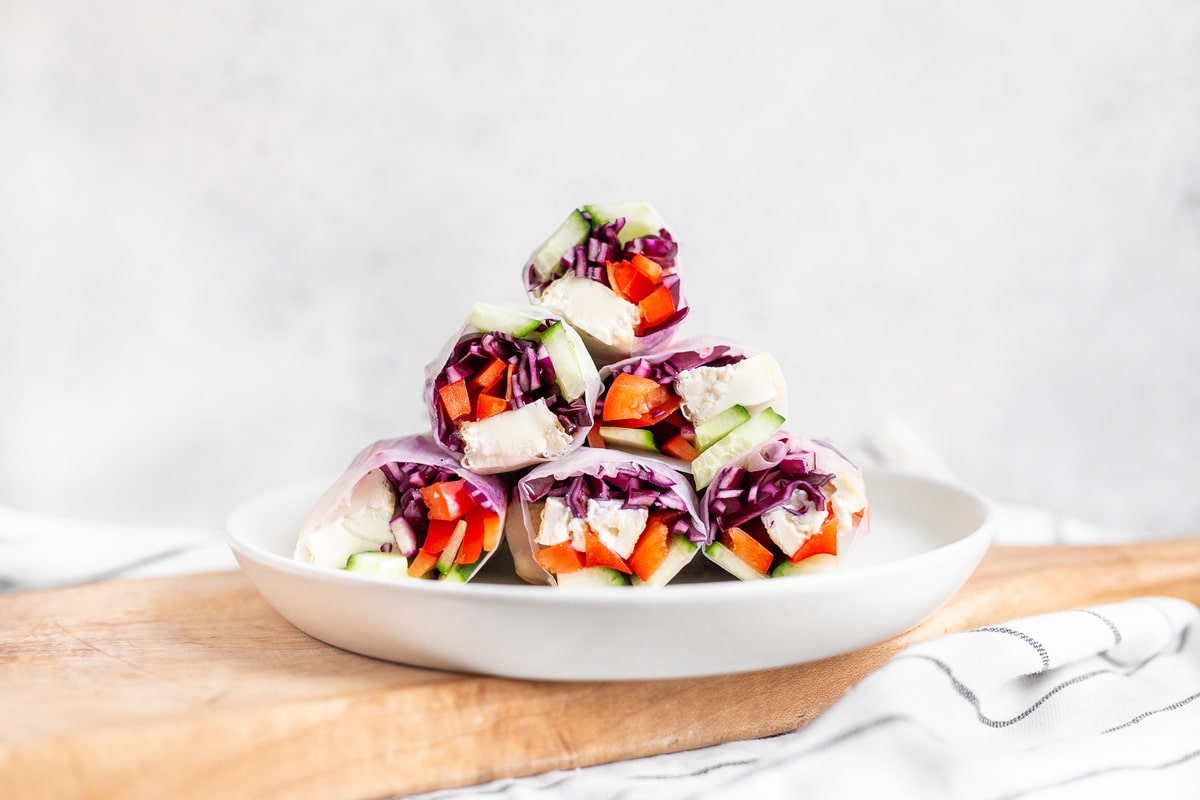 20 Meal Ideas to Support Your Clients Oral Health:Tofu Veggie Summer Rolls