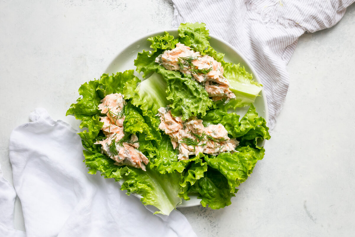 20 Meal Ideas to Support Student-Athletes: Salmon Salad Lettuce Wraps