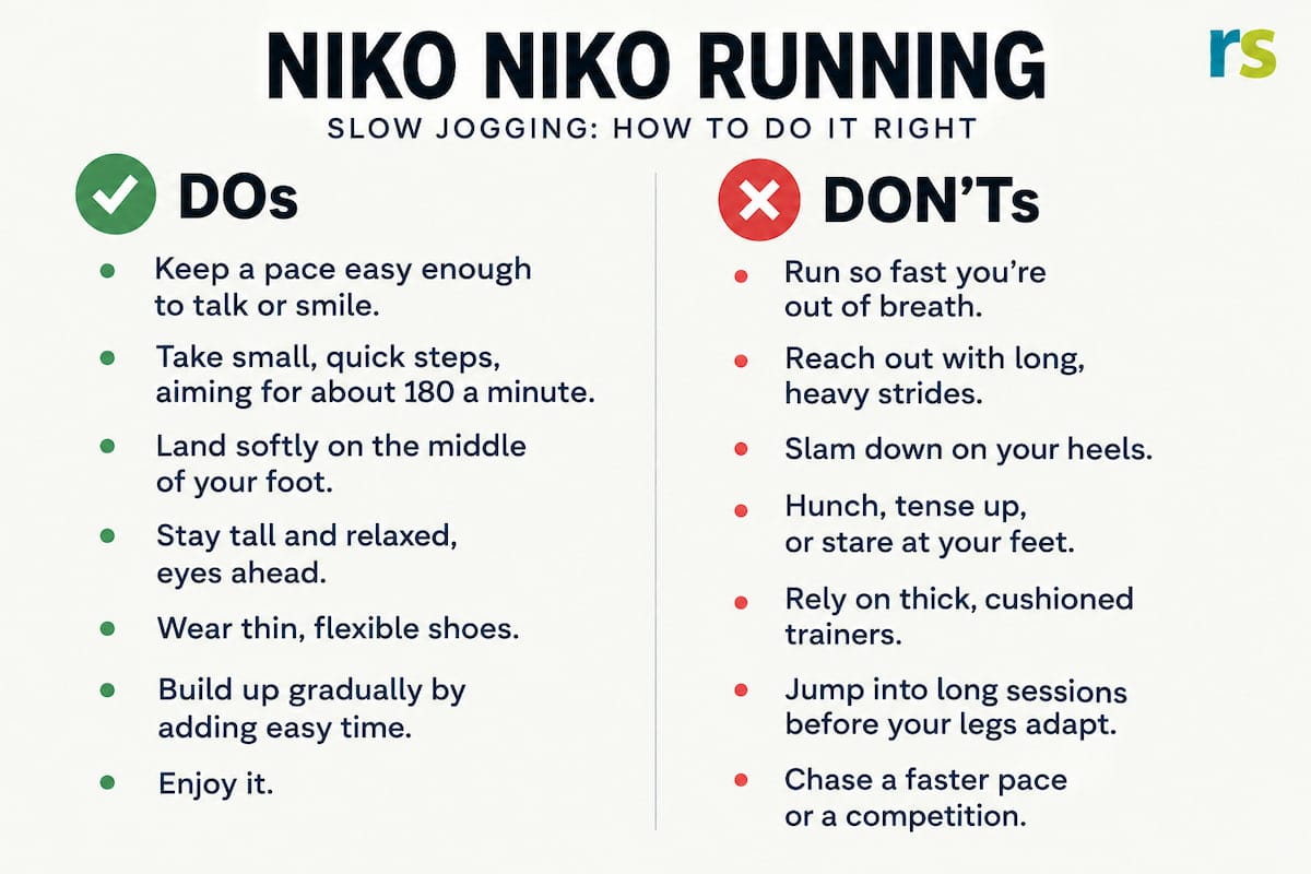 How to do slow or niko niko jogging