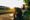 Runner sitting on a bench beside a track at sunset, head lowered and hands clasped