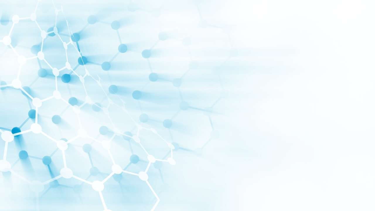 Blurred illustration of amino acid chains that make up collagen protein.