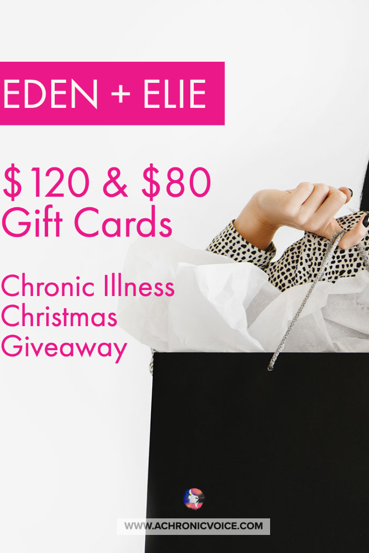 $120 and $80 Eden + Elie Gift Cards.  Illness Christmas Giveaway.