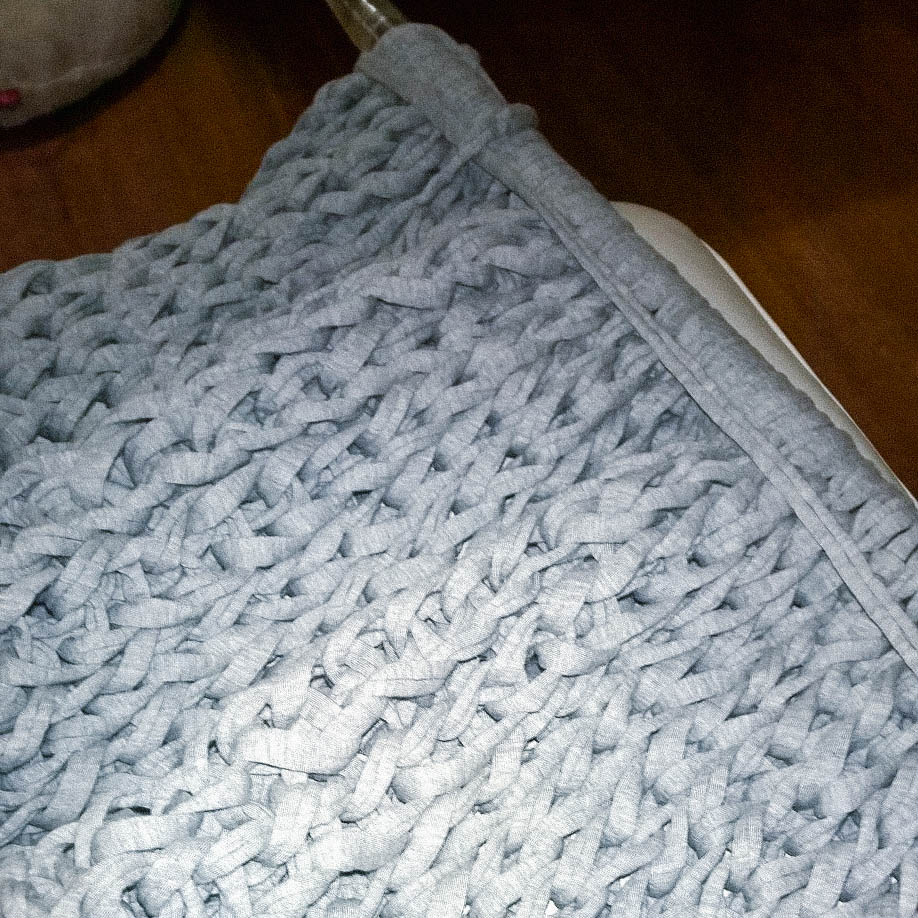 A throw in progress by Jayne.