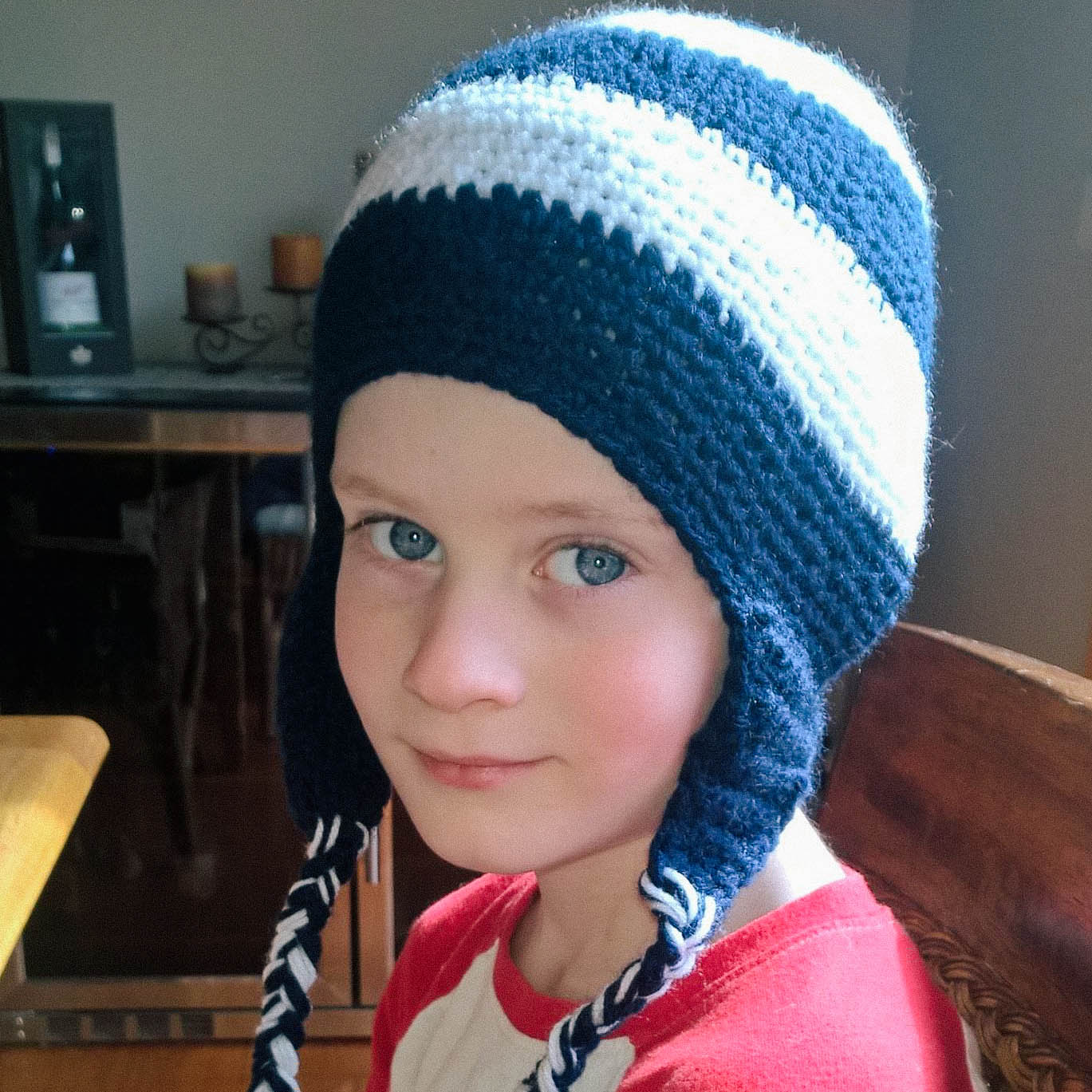 Handmade knitted beanie for child