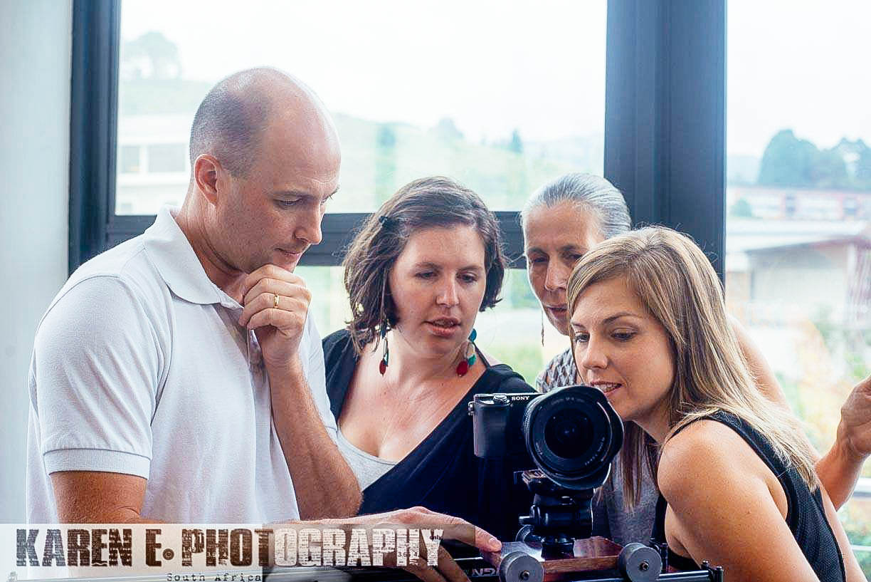 Kelly on set at work